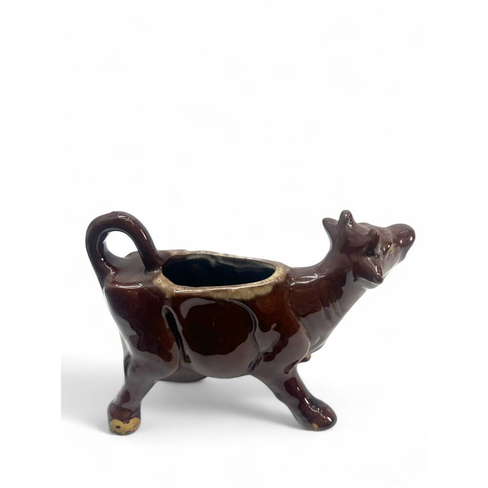 Vintage 60's Brown Cow  serving milk or cream creamer Pitcher Kitchen Decor - Picture 3 of 6